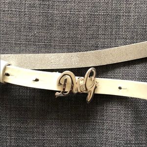 Dolce & Gabbana patent leather belt logo buckle